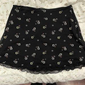 Forever 21 mini floral mesh skirt